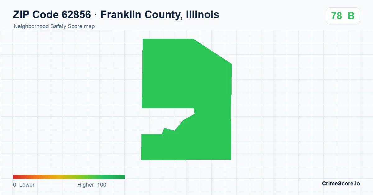 ZIP Code 62856 in Franklin County, Illinois neighborhood Safety Score map