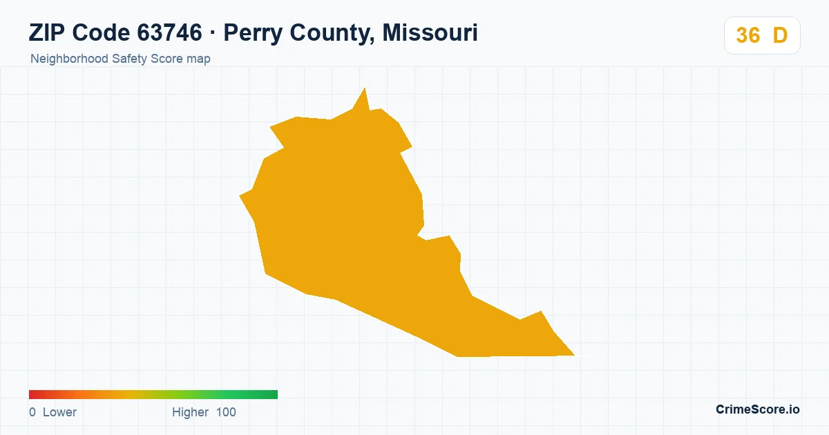 ZIP Code 63746 in Perry County, Missouri neighborhood Safety Score map