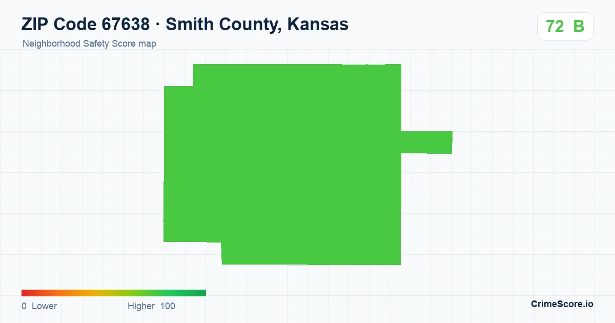 ZIP Code 67638 in Smith County, Kansas neighborhood Safety Score map