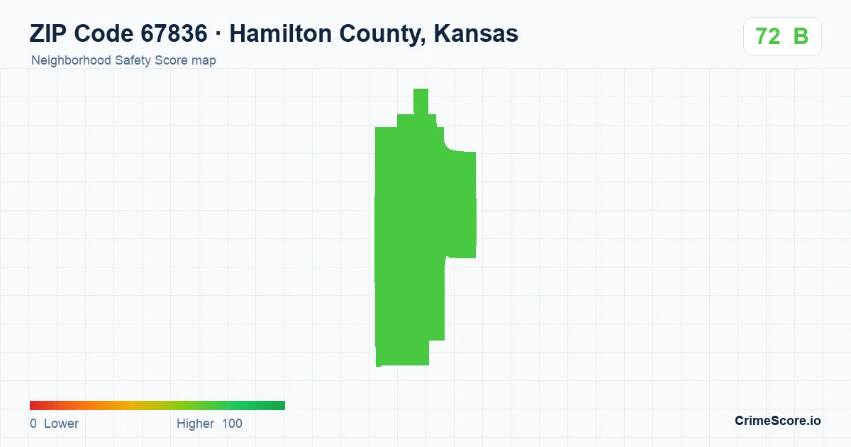 ZIP Code 67836 in Hamilton County, Kansas neighborhood Safety Score map