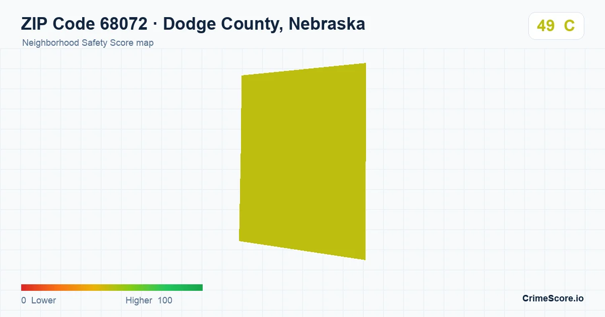 ZIP Code 68072 in Dodge County, Nebraska neighborhood Safety Score map
