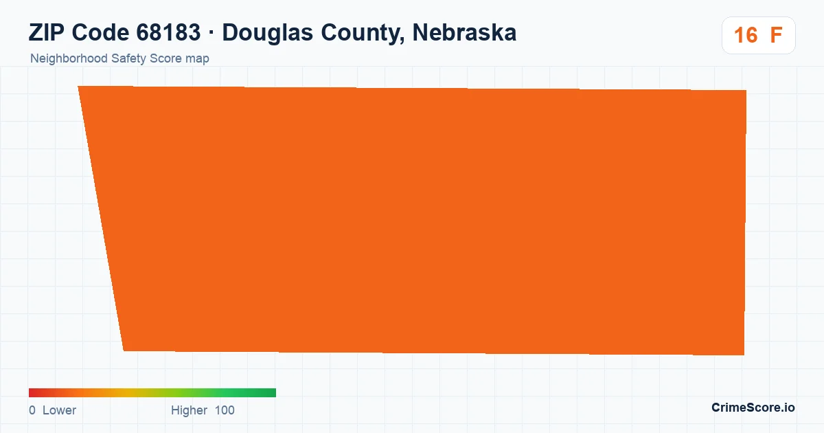 ZIP Code 68183 in Douglas County, Nebraska neighborhood Safety Score map