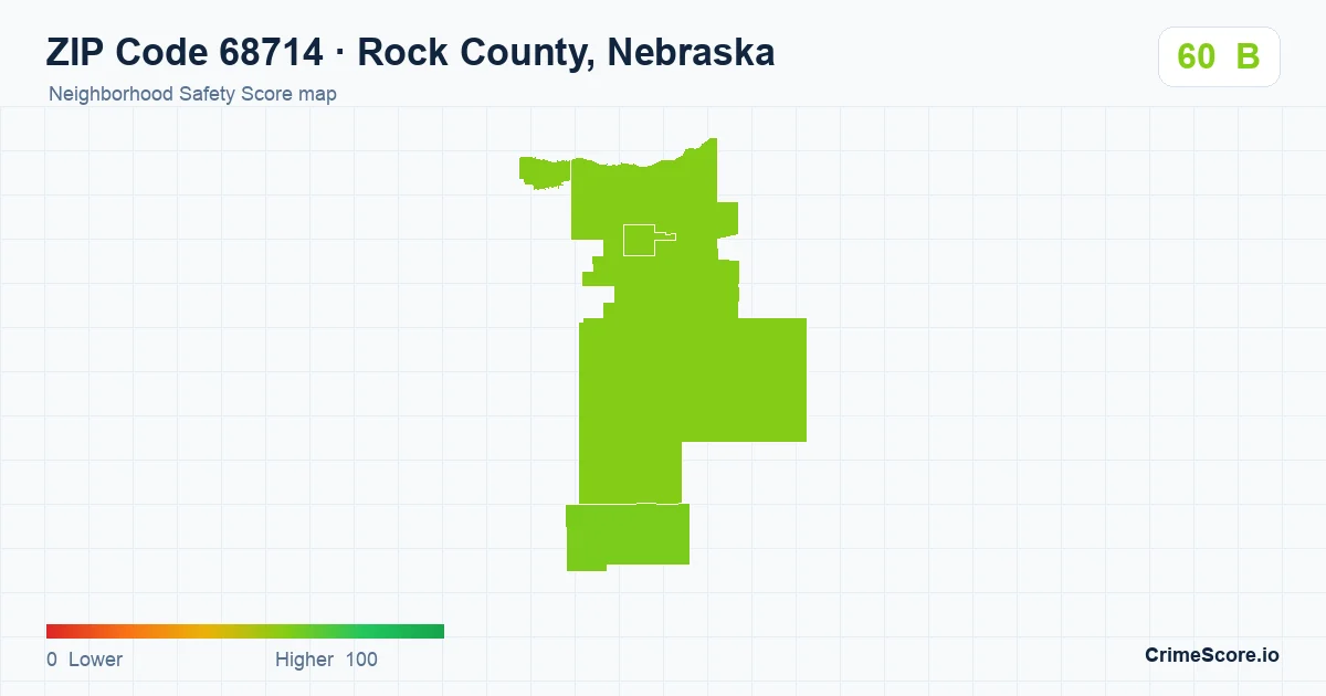 ZIP Code 68714 in Rock County, Nebraska neighborhood Safety Score map