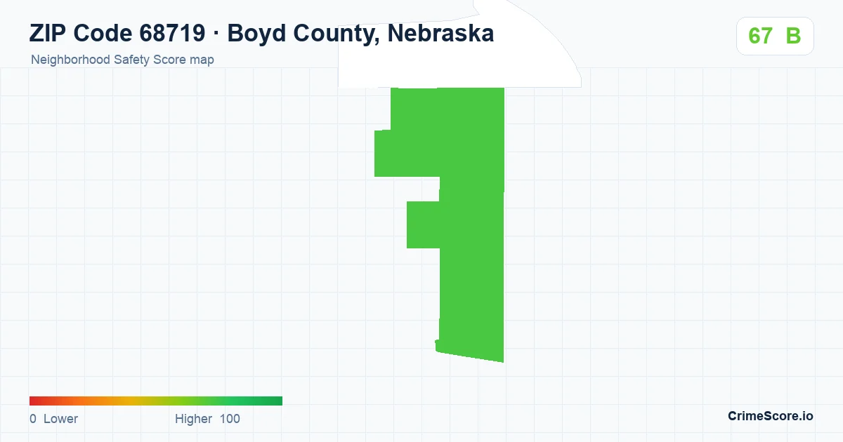 ZIP Code 68719 in Boyd County, Nebraska neighborhood Safety Score map