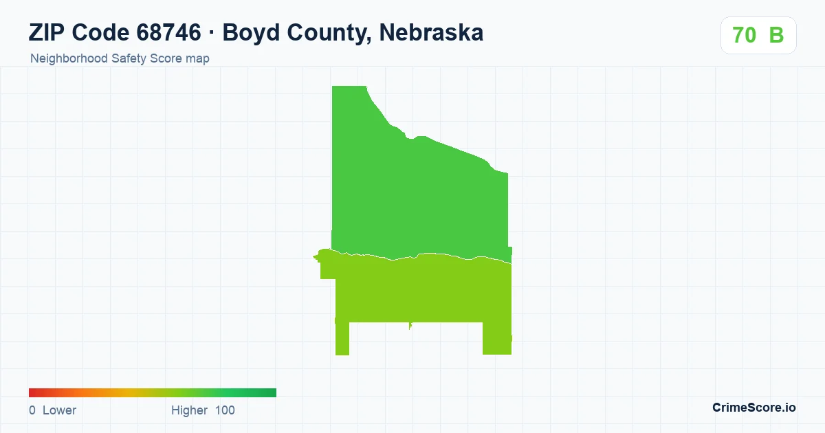 ZIP Code 68746 in Boyd County, Nebraska neighborhood Safety Score map