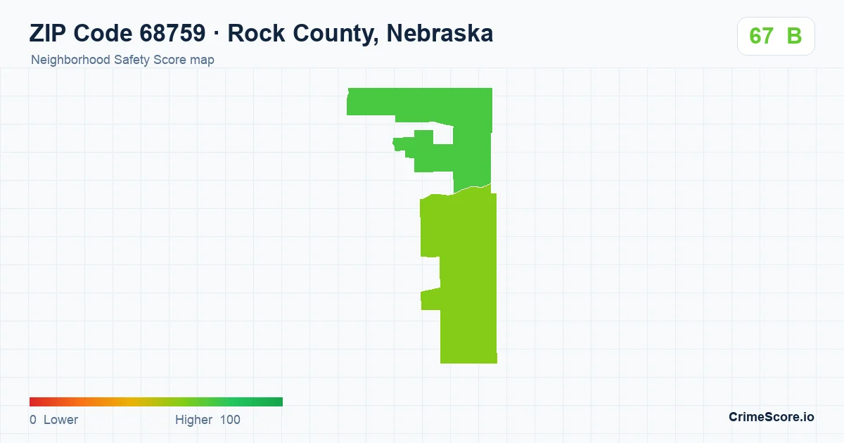 ZIP Code 68759 in Rock County, Nebraska neighborhood Safety Score map