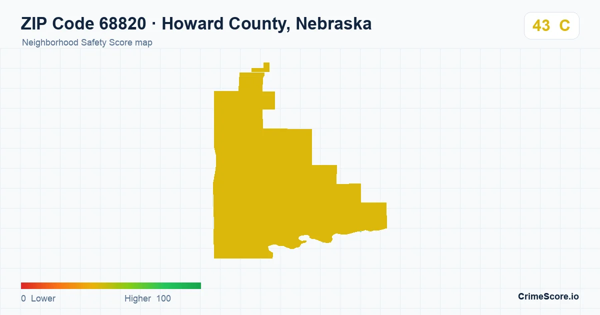 ZIP Code 68820 in Howard County, Nebraska neighborhood Safety Score map