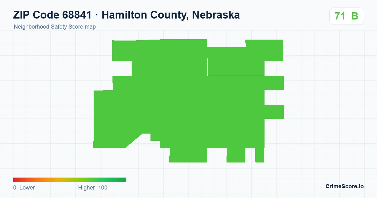 ZIP Code 68841 in Hamilton County, Nebraska neighborhood Safety Score map