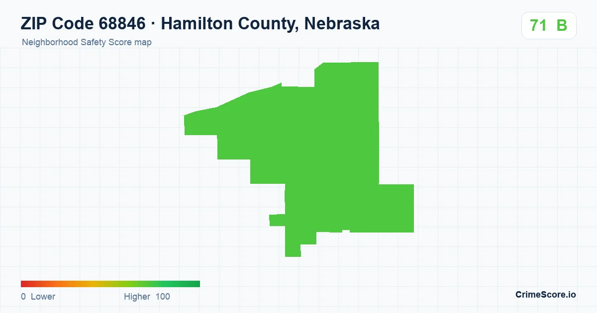 ZIP Code 68846 in Hamilton County, Nebraska neighborhood Safety Score map