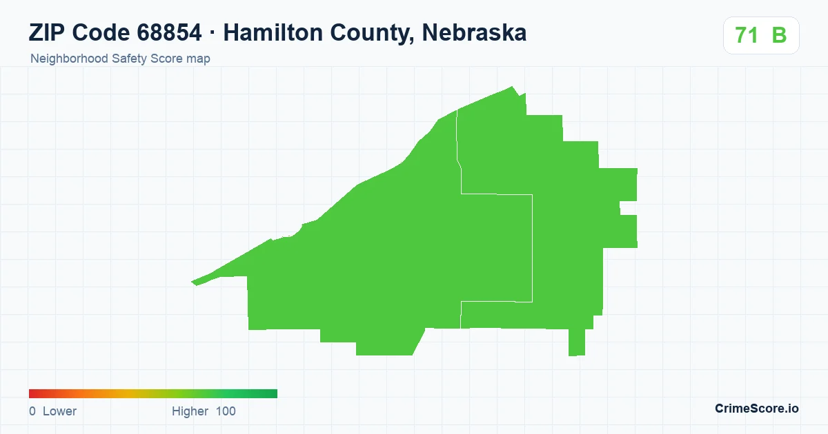 ZIP Code 68854 in Hamilton County, Nebraska neighborhood Safety Score map