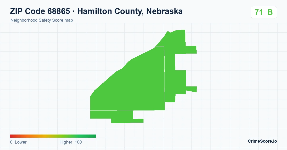 ZIP Code 68865 in Hamilton County, Nebraska neighborhood Safety Score map