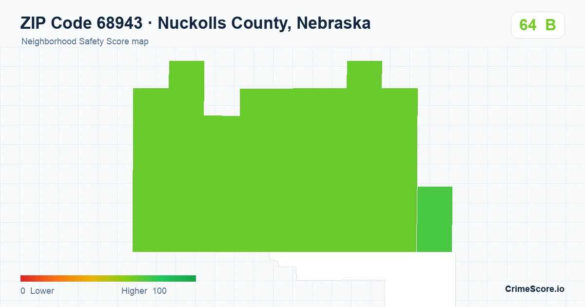 ZIP Code 68943 in Nuckolls County, Nebraska neighborhood Safety Score map