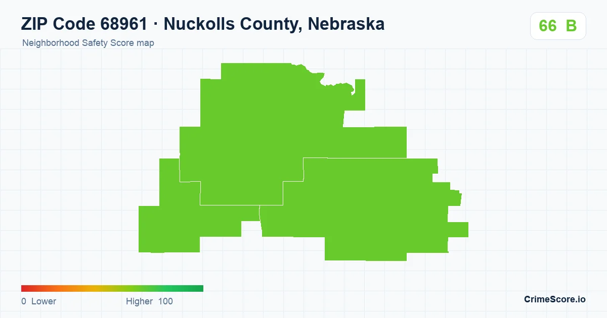 ZIP Code 68961 in Nuckolls County, Nebraska neighborhood Safety Score map