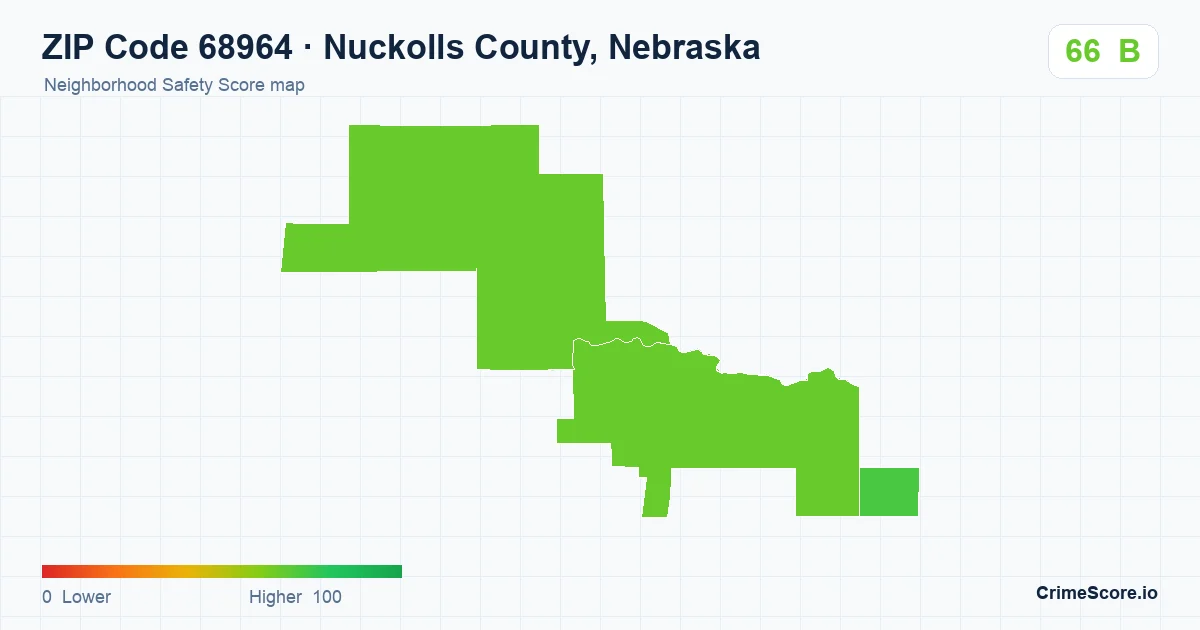 ZIP Code 68964 in Nuckolls County, Nebraska neighborhood Safety Score map
