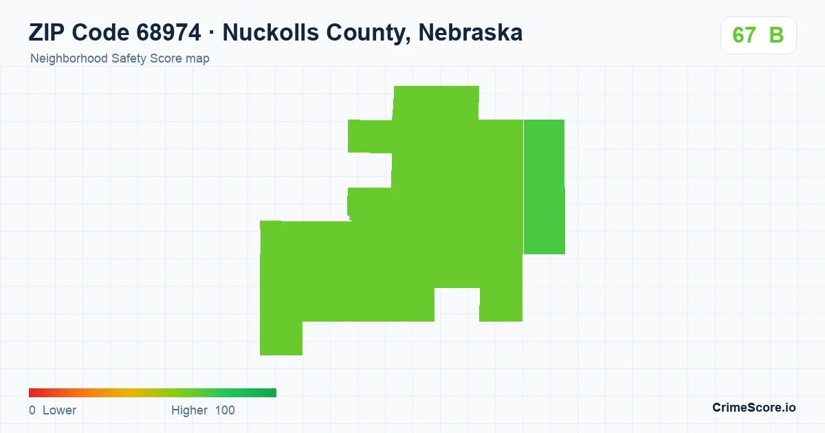 ZIP Code 68974 in Nuckolls County, Nebraska neighborhood Safety Score map