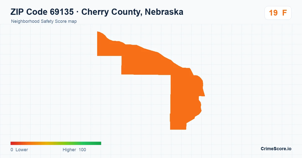 ZIP Code 69135 in Cherry County, Nebraska neighborhood Safety Score map
