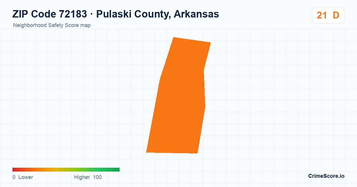ZIP Code 72183 in Pulaski County, Arkansas neighborhood Safety Score map