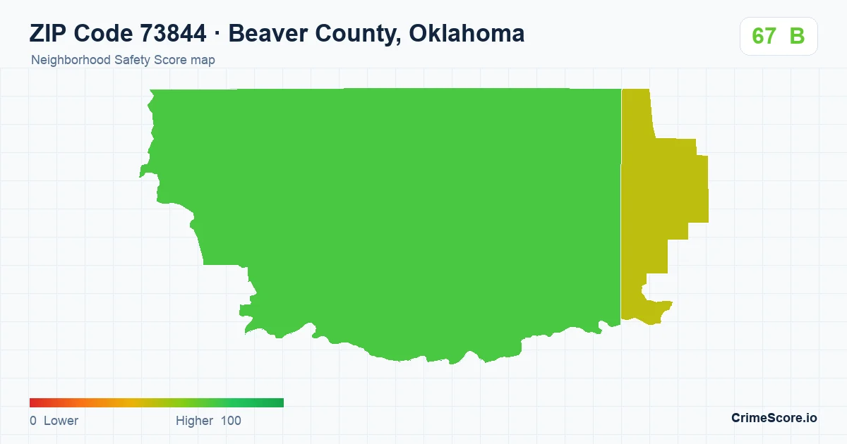 ZIP Code 73844 in Beaver County, Oklahoma neighborhood Safety Score map