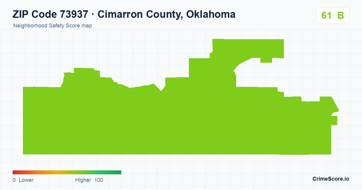 ZIP Code 73937 in Cimarron County, Oklahoma neighborhood Safety Score map