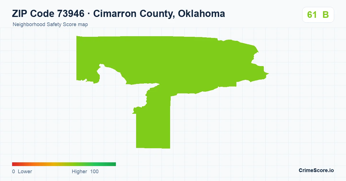 ZIP Code 73946 in Cimarron County, Oklahoma neighborhood Safety Score map