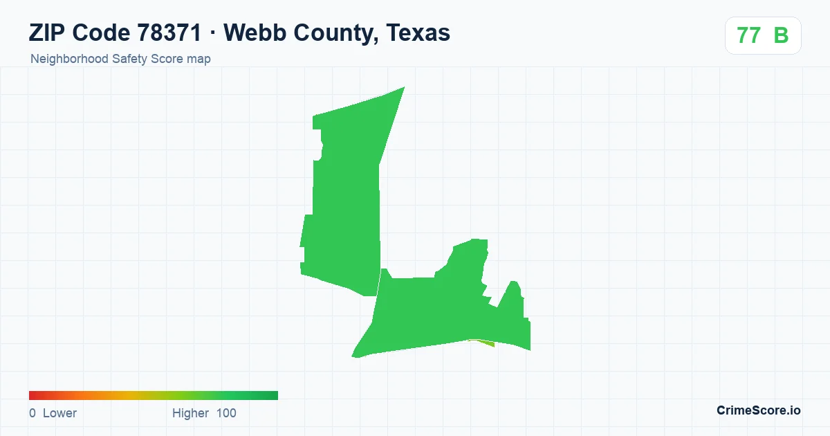 ZIP Code 78371 in Webb County, Texas neighborhood Safety Score map