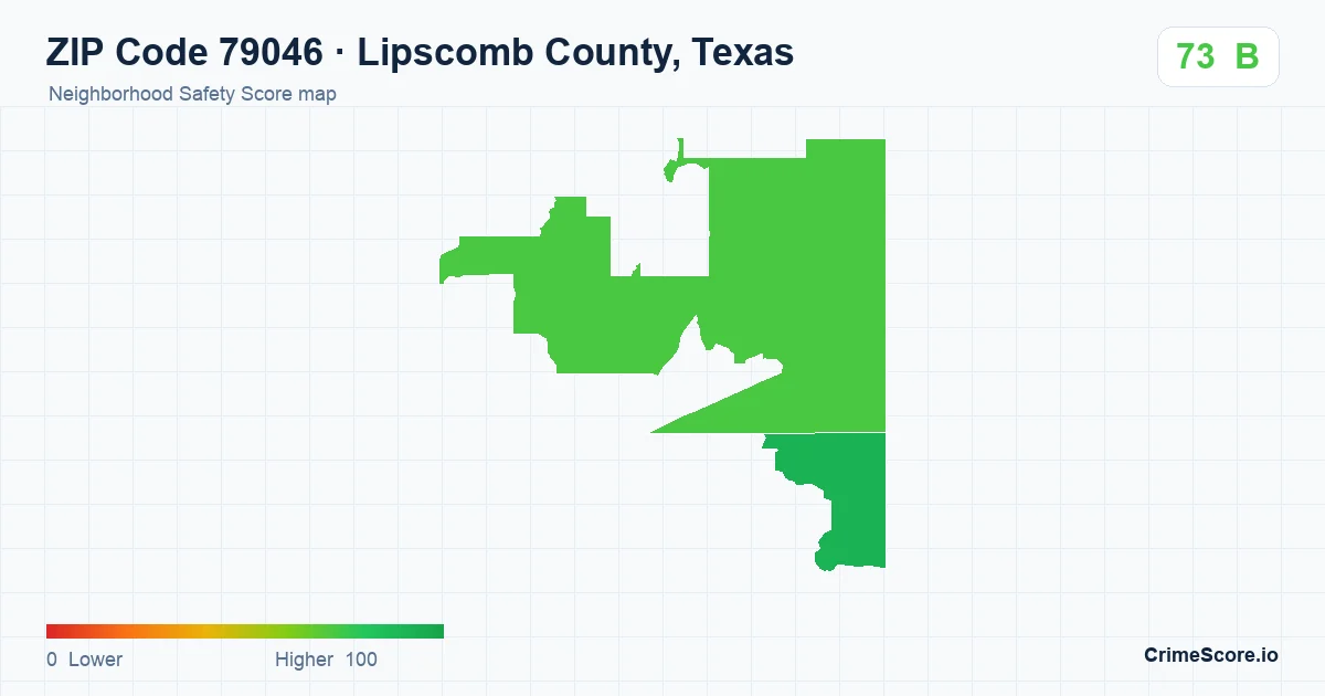 ZIP Code 79046 in Lipscomb County, Texas neighborhood Safety Score map