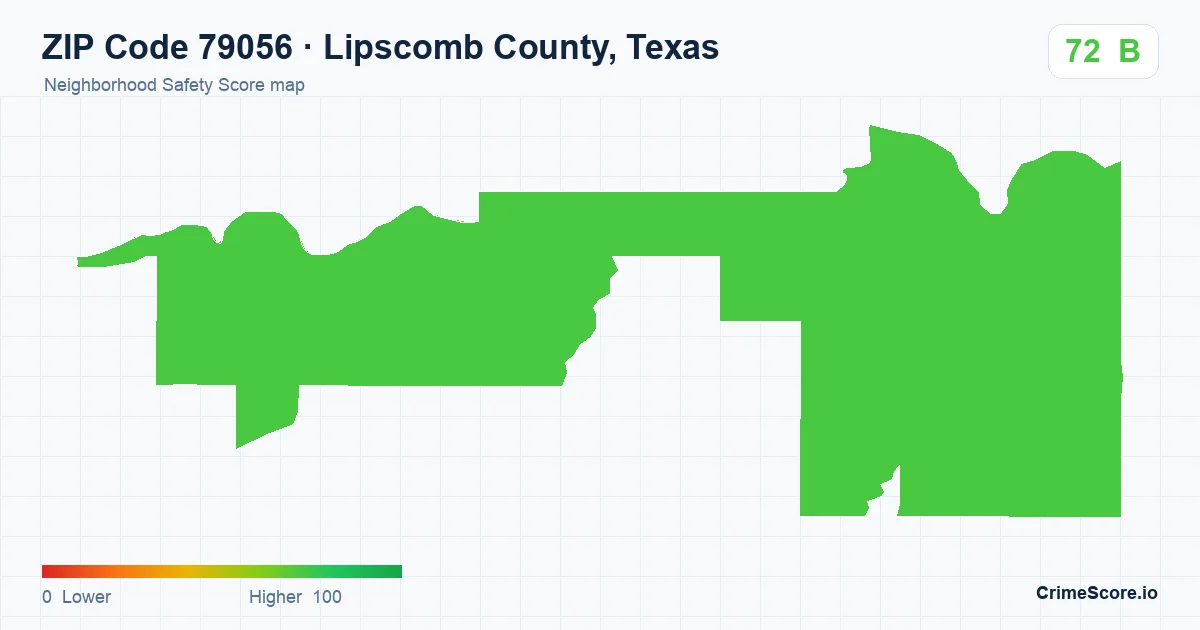 ZIP Code 79056 in Lipscomb County, Texas neighborhood Safety Score map