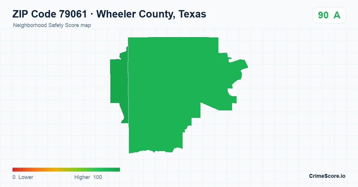 ZIP Code 79061 in Wheeler County, Texas neighborhood Safety Score map