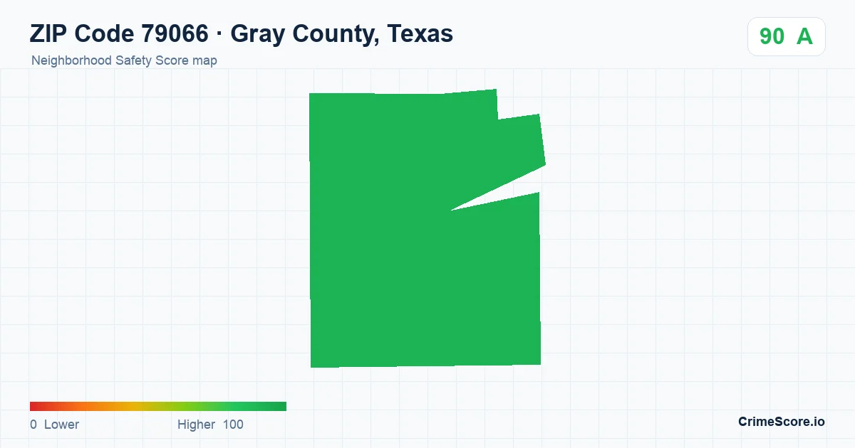 ZIP Code 79066 in Gray County, Texas neighborhood Safety Score map
