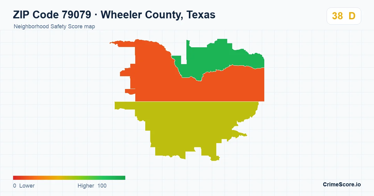 ZIP Code 79079 in Wheeler County, Texas neighborhood Safety Score map