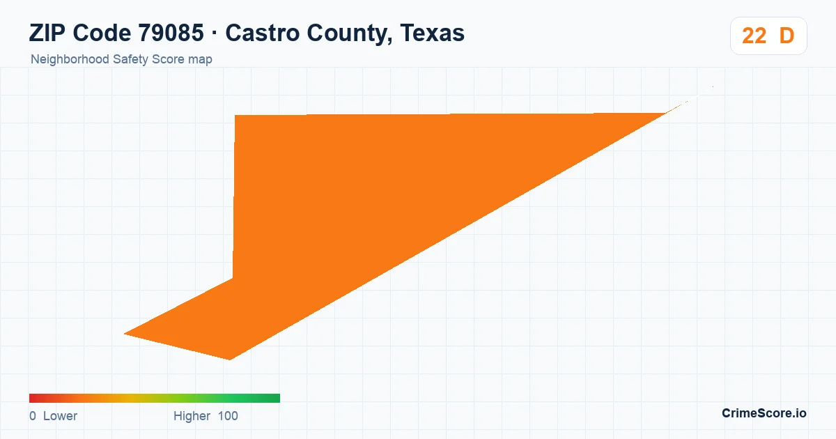ZIP Code 79085 in Castro County, Texas neighborhood Safety Score map