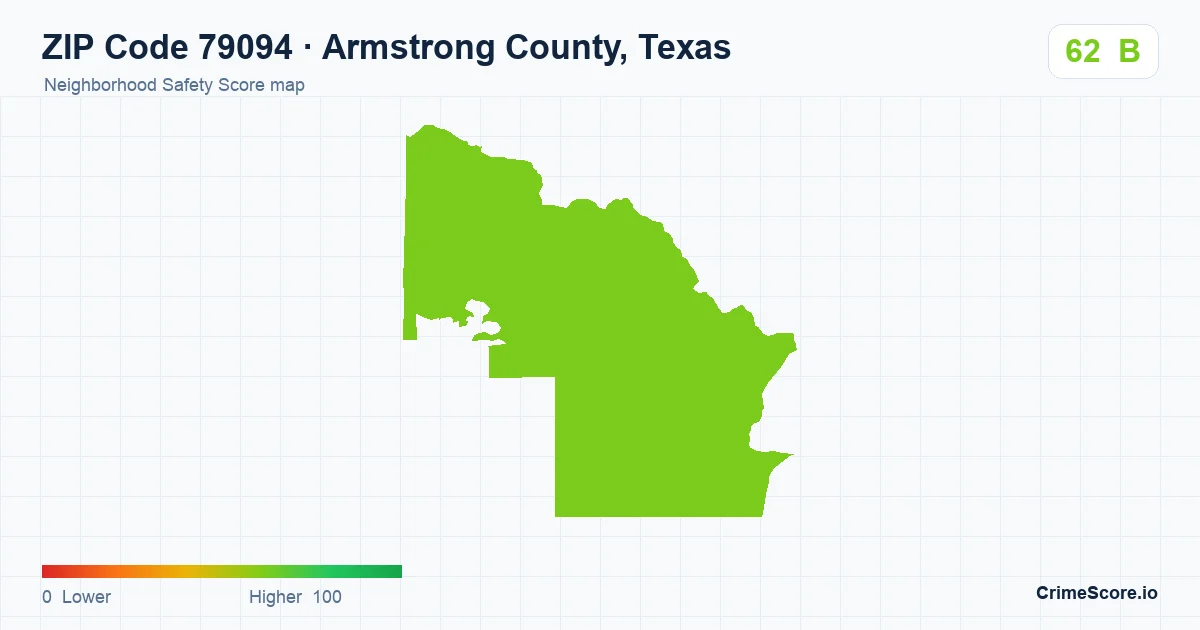 ZIP Code 79094 in Armstrong County, Texas neighborhood Safety Score map