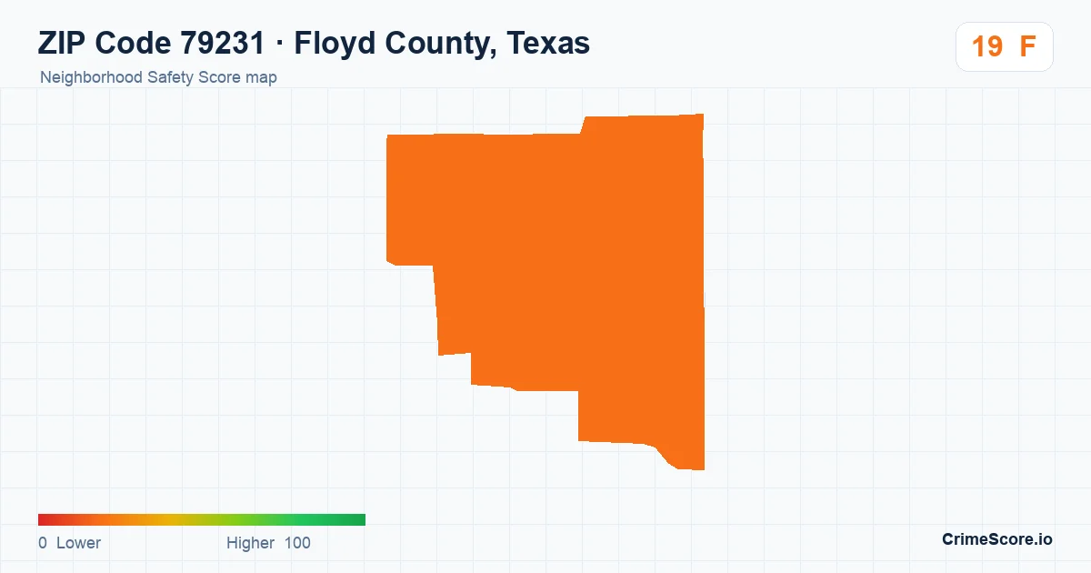 ZIP Code 79231 in Floyd County, Texas neighborhood Safety Score map