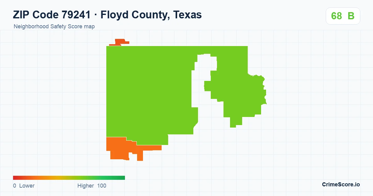 ZIP Code 79241 in Floyd County, Texas neighborhood Safety Score map