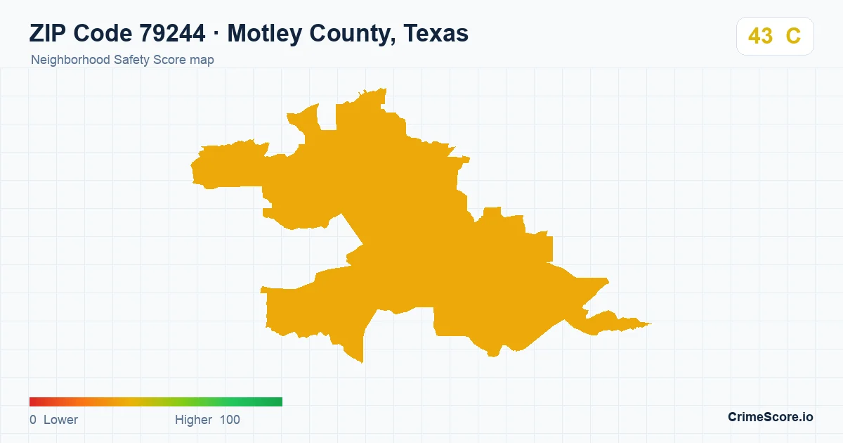 ZIP Code 79244 in Motley County, Texas neighborhood Safety Score map
