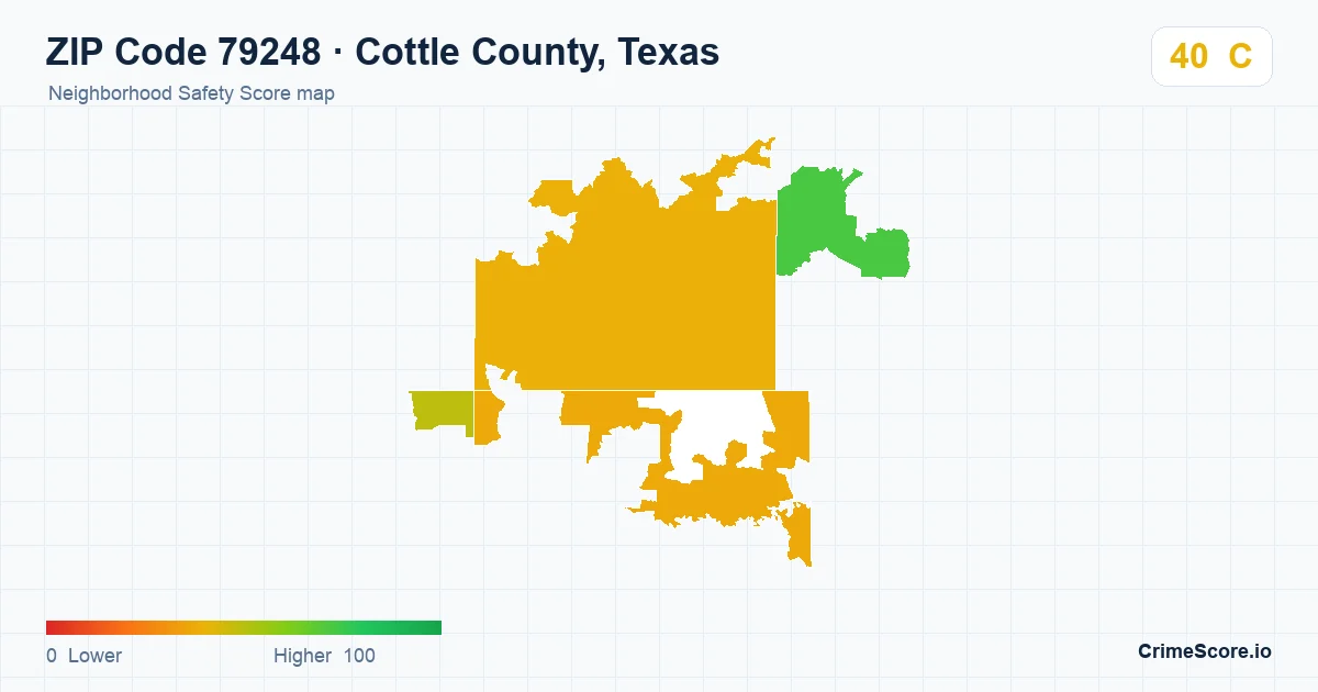 ZIP Code 79248 in Cottle County, Texas neighborhood Safety Score map