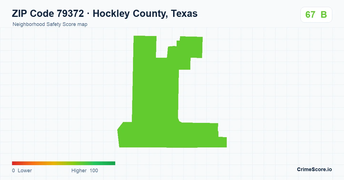 ZIP Code 79372 in Hockley County, Texas neighborhood Safety Score map