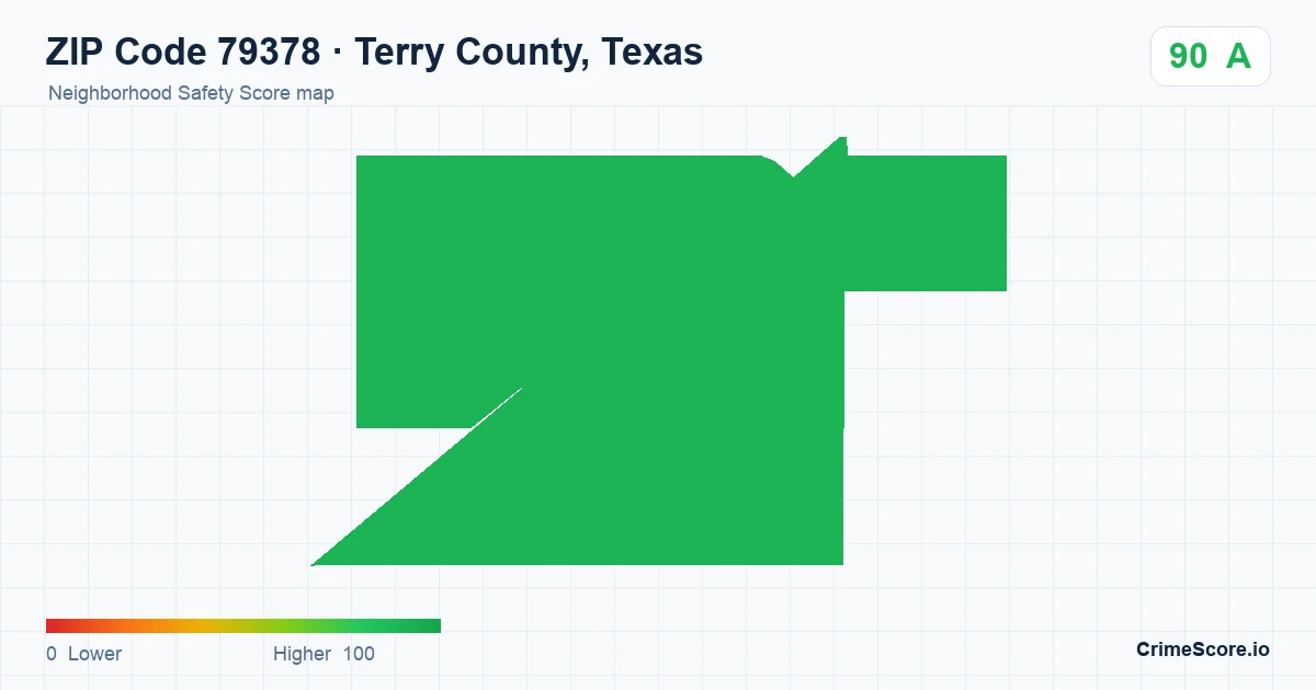 ZIP Code 79378 in Terry County, Texas neighborhood Safety Score map