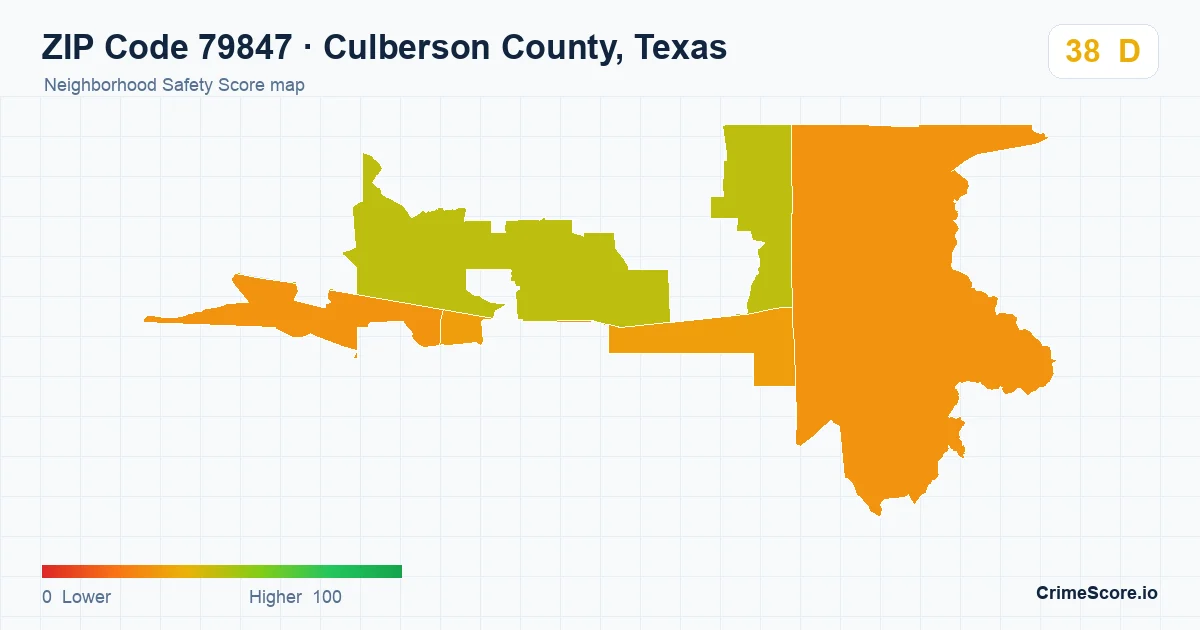 ZIP Code 79847 in Culberson County, Texas neighborhood Safety Score map