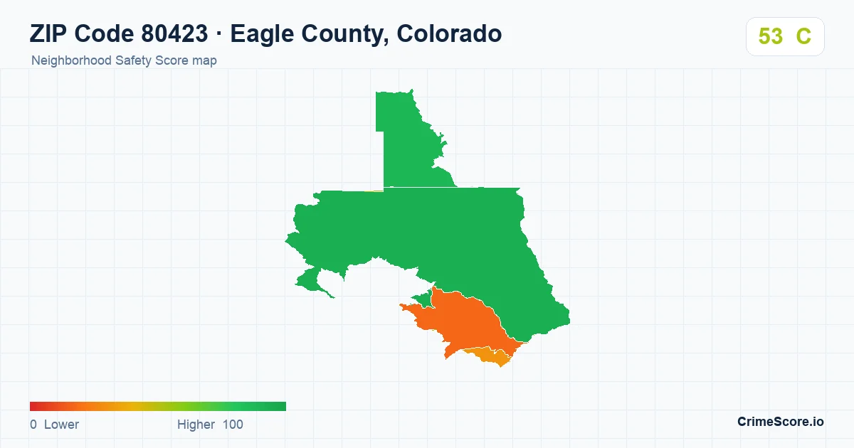 ZIP Code 80423 in Eagle County, Colorado neighborhood Safety Score map