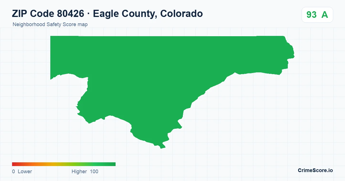 ZIP Code 80426 in Eagle County, Colorado neighborhood Safety Score map