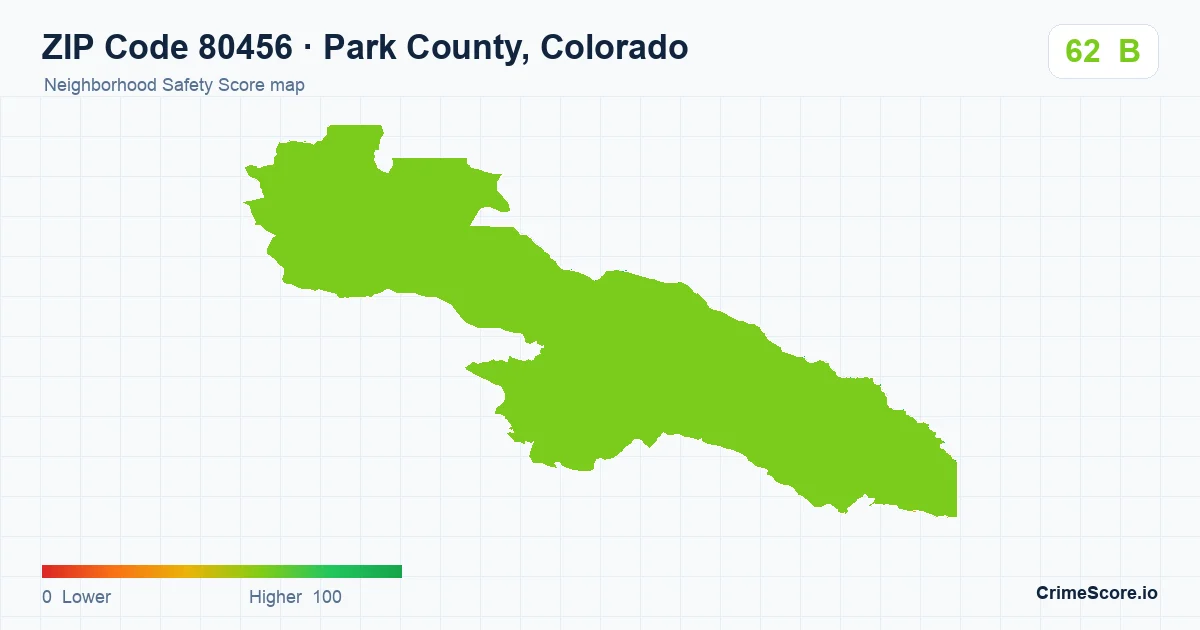ZIP Code 80456 in Park County, Colorado neighborhood Safety Score map