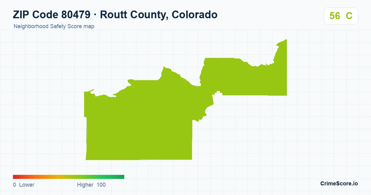 ZIP Code 80479 in Routt County, Colorado neighborhood Safety Score map