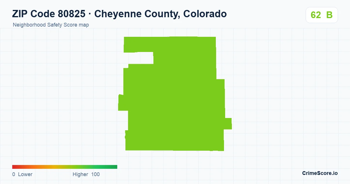 ZIP Code 80825 in Cheyenne County, Colorado neighborhood Safety Score map