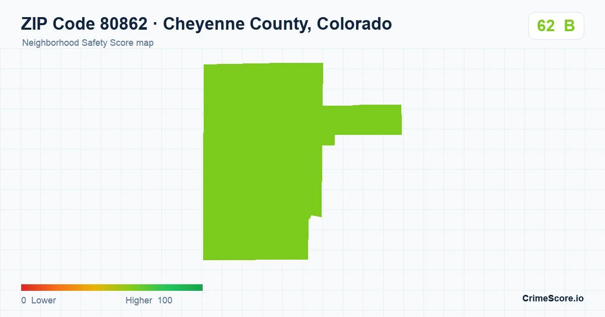 ZIP Code 80862 in Cheyenne County, Colorado neighborhood Safety Score map
