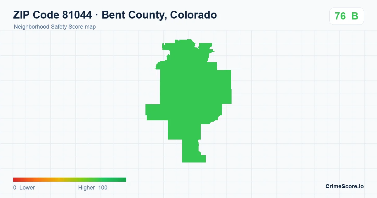ZIP Code 81044 in Bent County, Colorado neighborhood Safety Score map