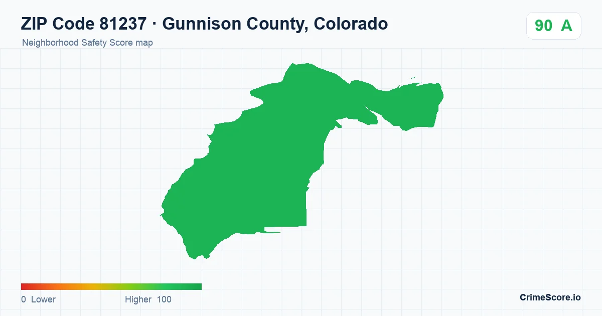 ZIP Code 81237 in Gunnison County, Colorado neighborhood Safety Score map