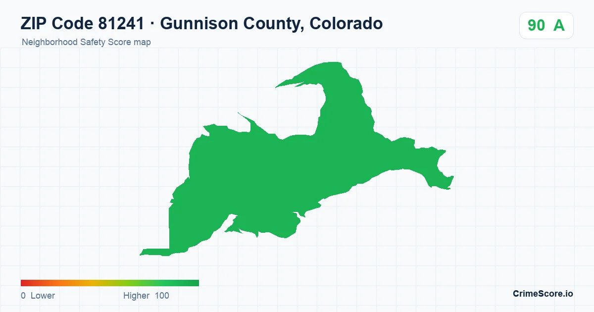 ZIP Code 81241 in Gunnison County, Colorado neighborhood Safety Score map