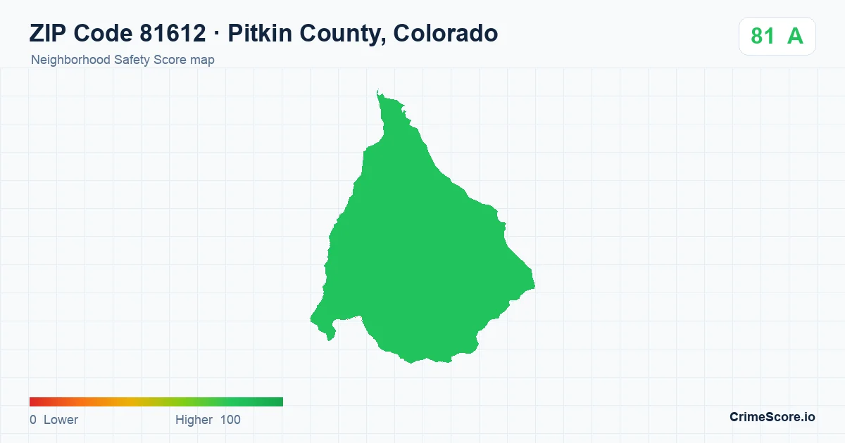 ZIP Code 81612 in Pitkin County, Colorado neighborhood Safety Score map