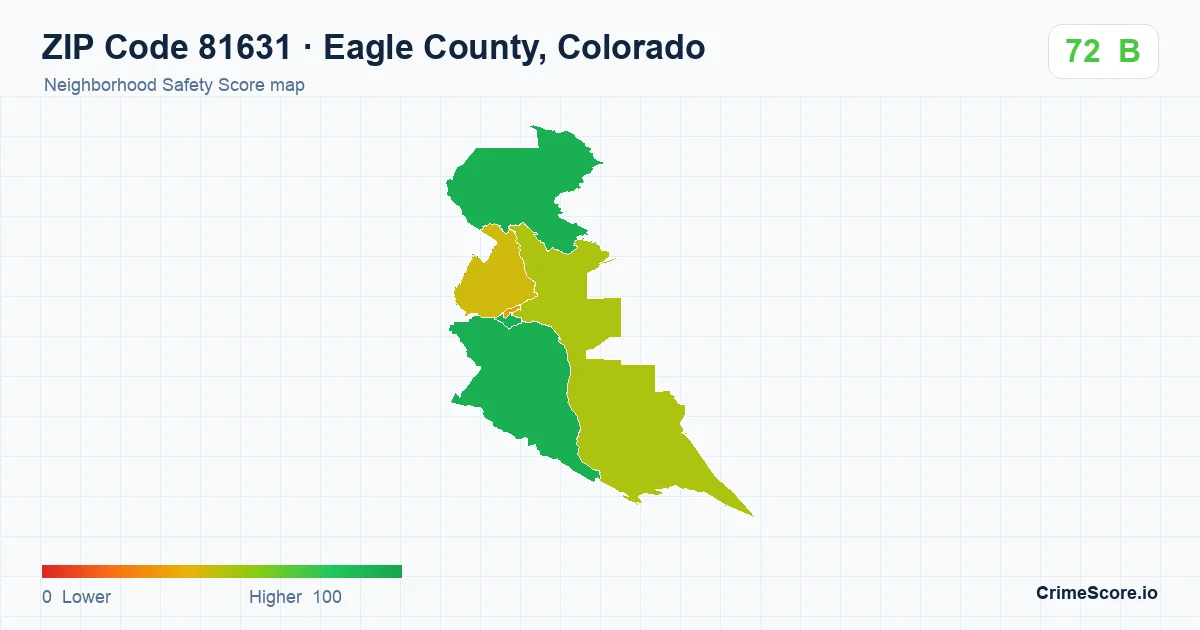 ZIP Code 81631 in Eagle County, Colorado neighborhood Safety Score map